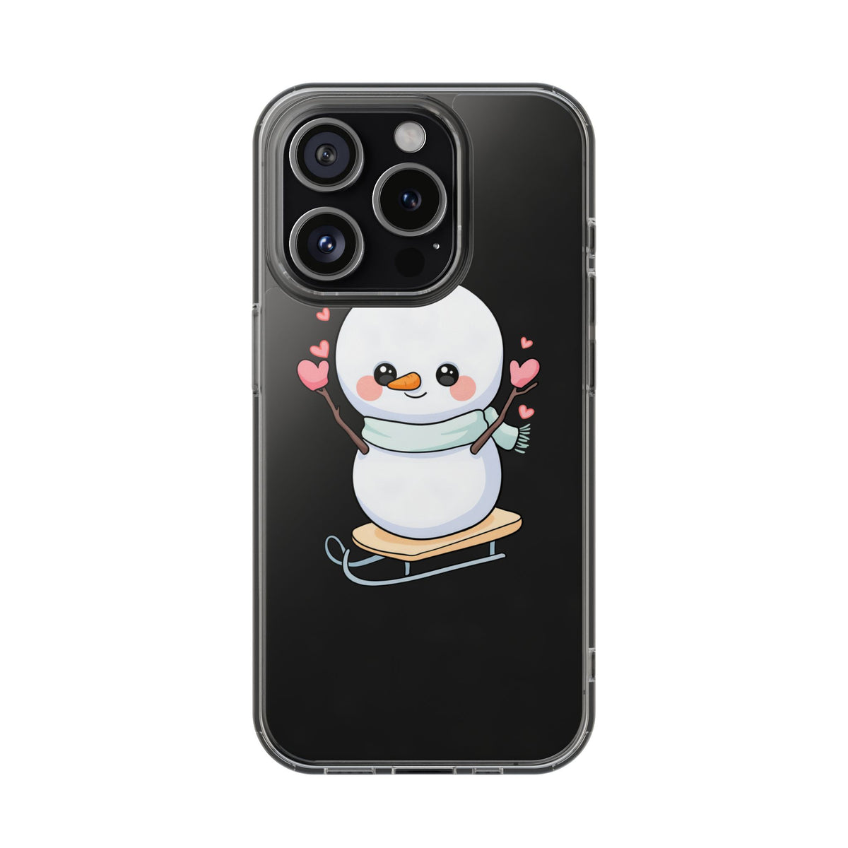 Kawaii Snowman Phone Case, Cute Winter Cheer