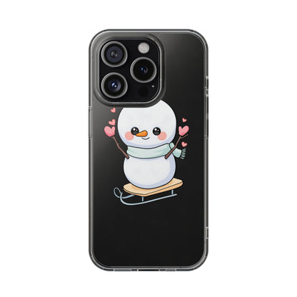Kawaii Snowman Phone Case, Cute Winter Cheer