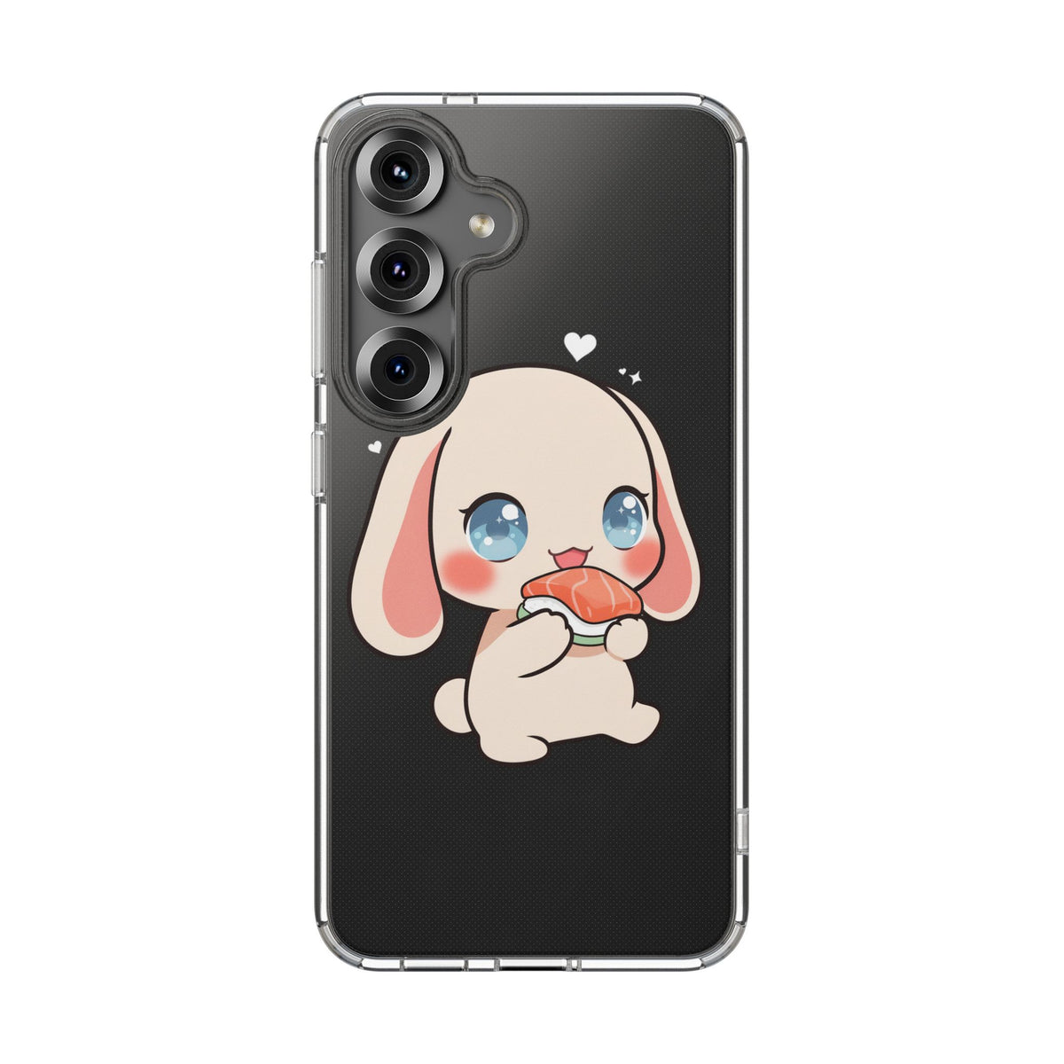 Kawaii Bunny Sushi Phone Case, Clear Impact-Resistant