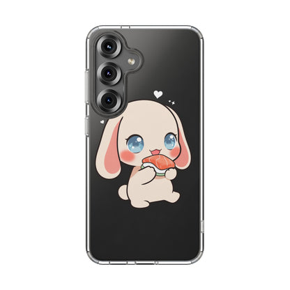 Kawaii Bunny Sushi Phone Case, Clear Impact-Resistant
