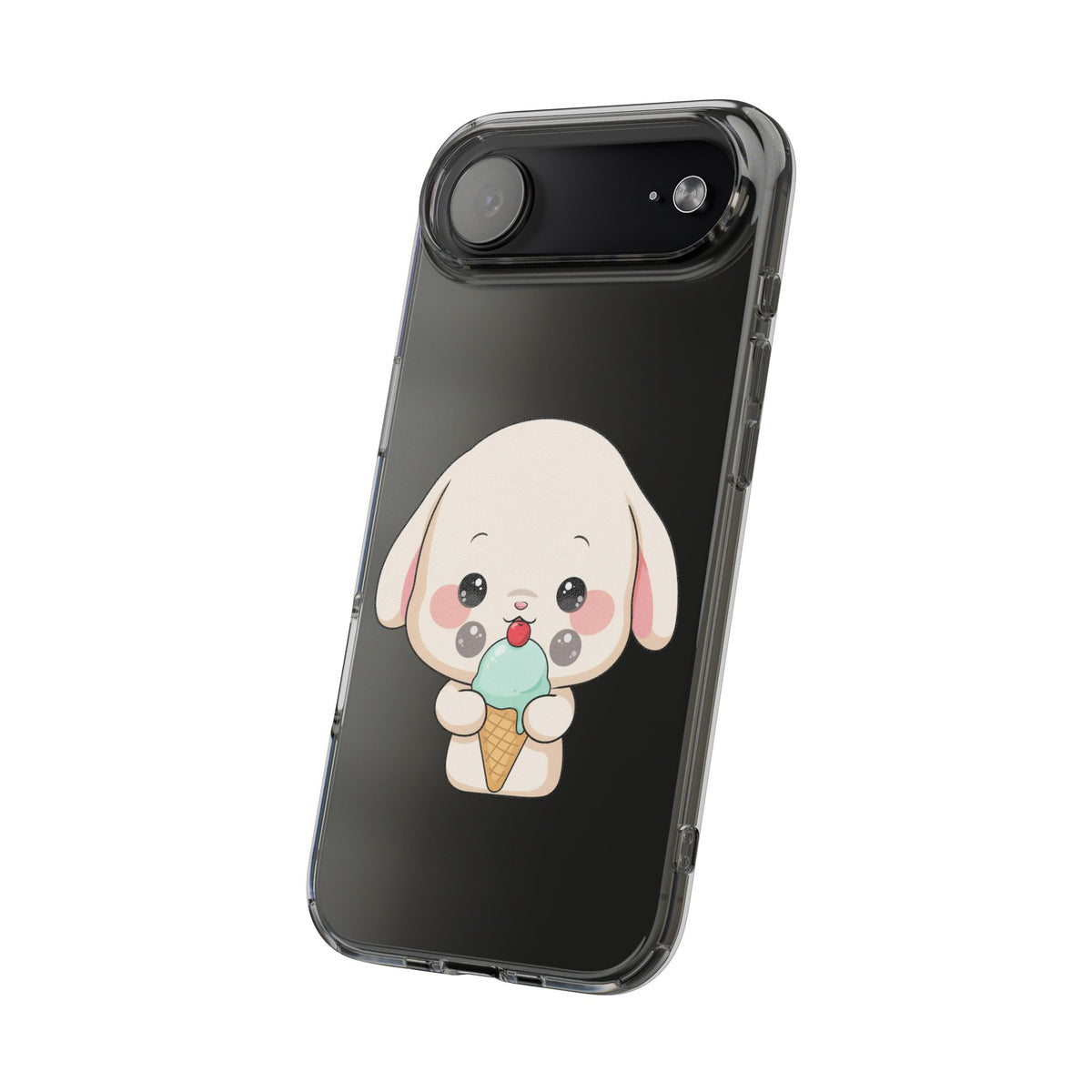 Kawaii Bunny Phone Case, Ice Cream Cutie Clear Case