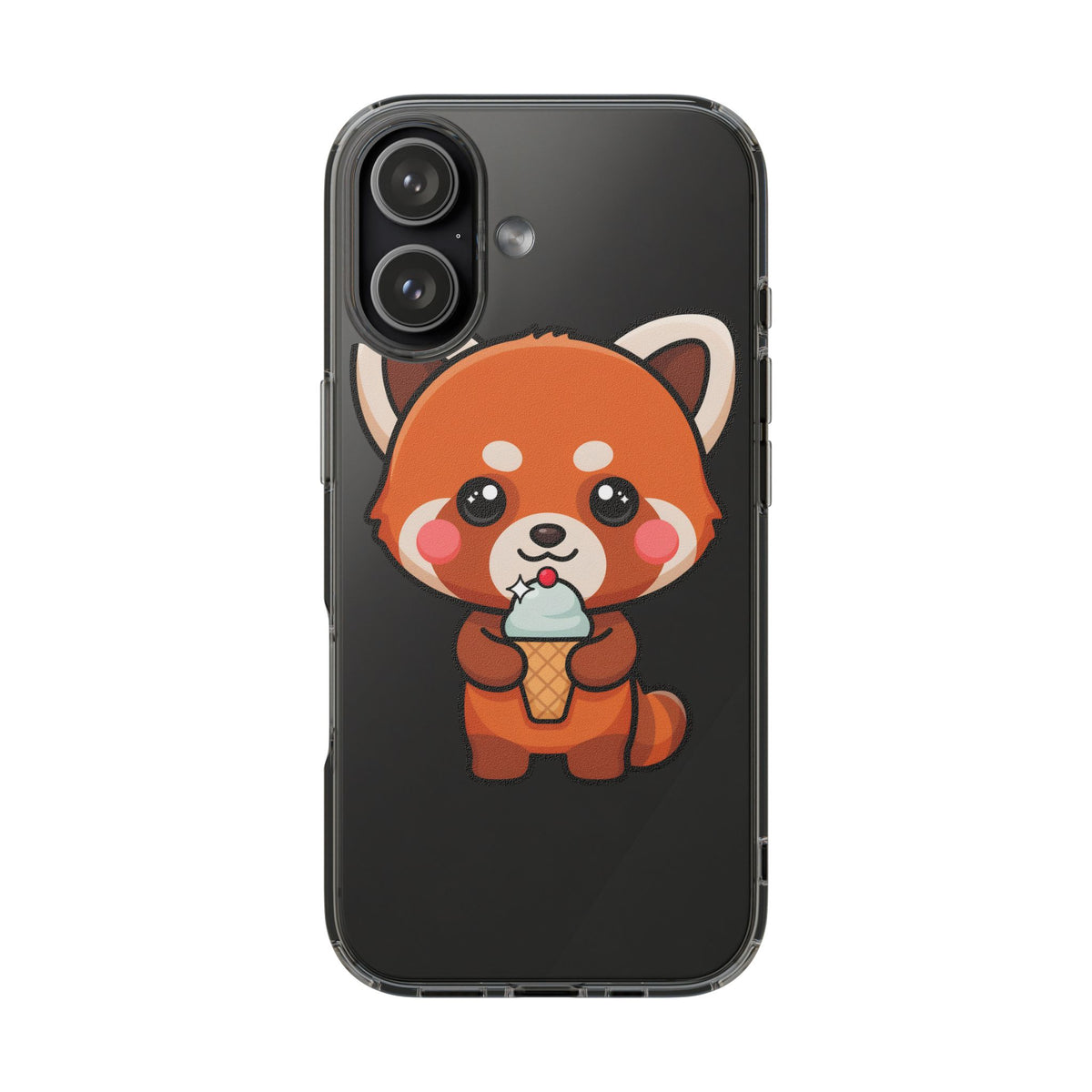 Kawaii Red Panda Phone Case with Ice Cream