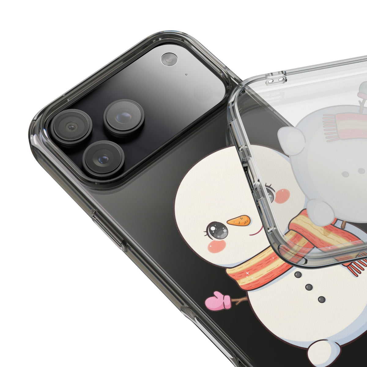 Kawaii Snowman Phone Case – Cute Christmas Clear Case