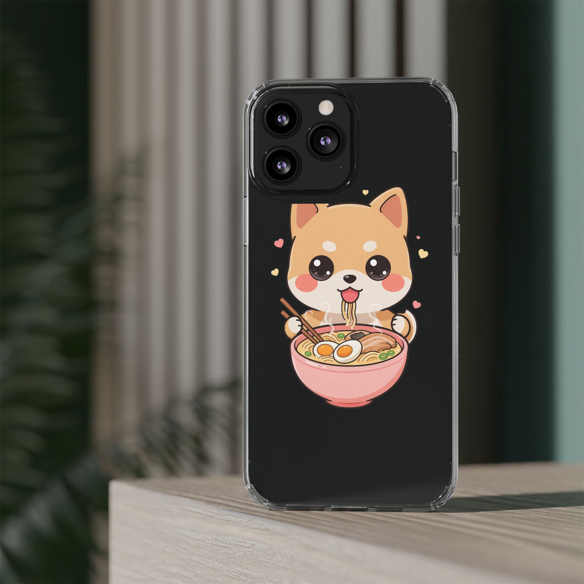 Kawaii Shiba Inu Ramen Clear Impact-Resistant Case