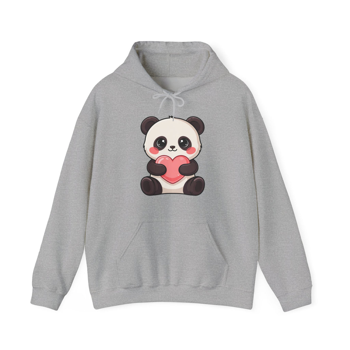 Kawaii Panda Hoodie, Cute Heart Hug Unisex Sweatshirt