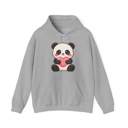 Kawaii Panda Hoodie, Cute Heart Hug Unisex Sweatshirt