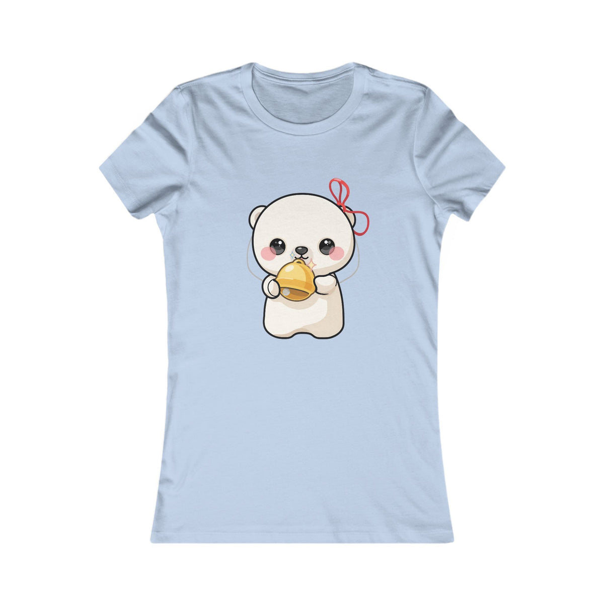 Kawaii Polar Bear Christmas Tee for Women