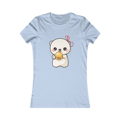 Kawaii Polar Bear Christmas Tee for Women
