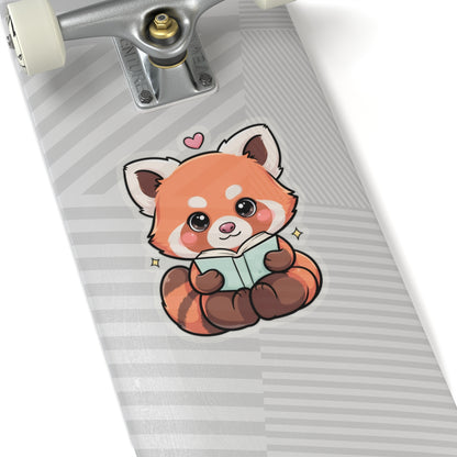Reading Red Panda Kiss-Cut Sticker for Book Lovers