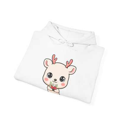 Kawaii Reindeer Hoodie, Cute Christmas Sweatshirt