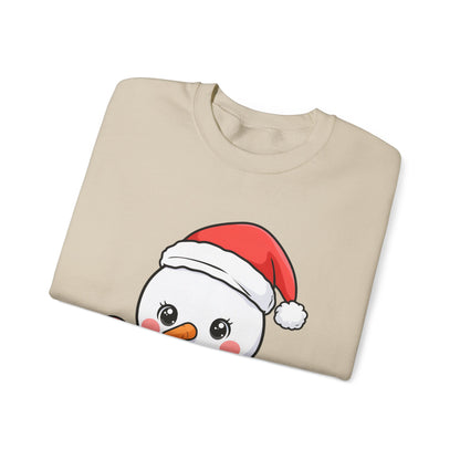 Kawaii Snowman Christmas Sweatshirt, Cute Holiday Gift