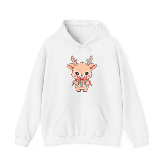 Cute Reindeer Christmas Hoodie for Cozy Gift-Giving Days