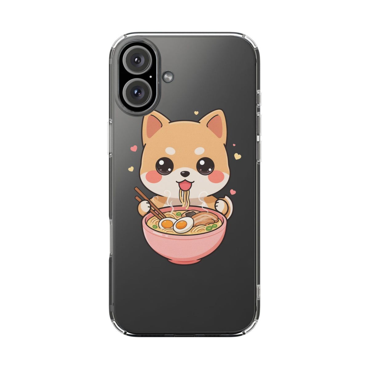 Kawaii Shiba Inu Ramen Clear Impact-Resistant Case