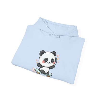 Kawaii Skateboard Panda Hoodie, Cute Chibi Animal Sweatshirt
