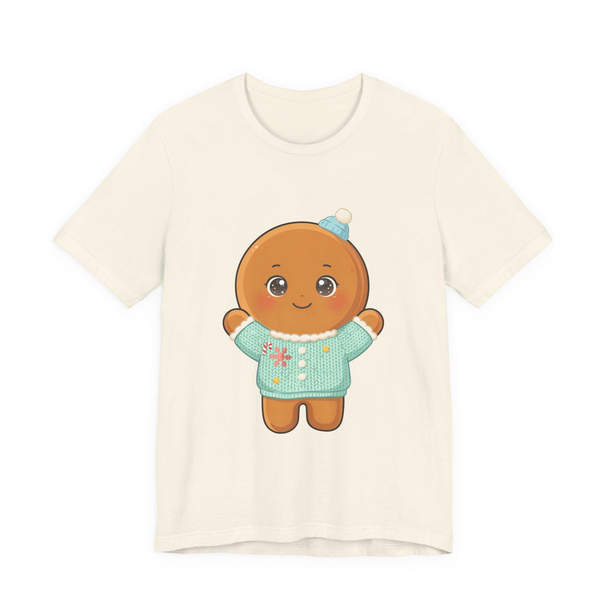 Kawaii Gingerbread Man Christmas Tee for Holiday Cheer