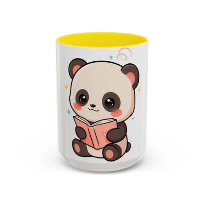 Kawaii Panda Reading Mug, Cute Book Lover Coffee Cup
