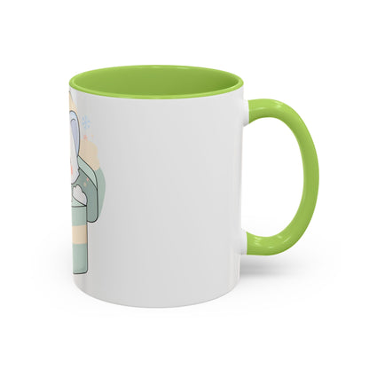 Kawaii Arctic Fox Mug, Cute Gift Box Accent Coffee Mug