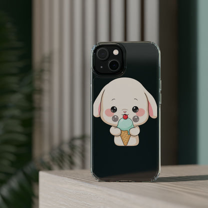 Kawaii Bunny Phone Case, Ice Cream Cutie Clear Case