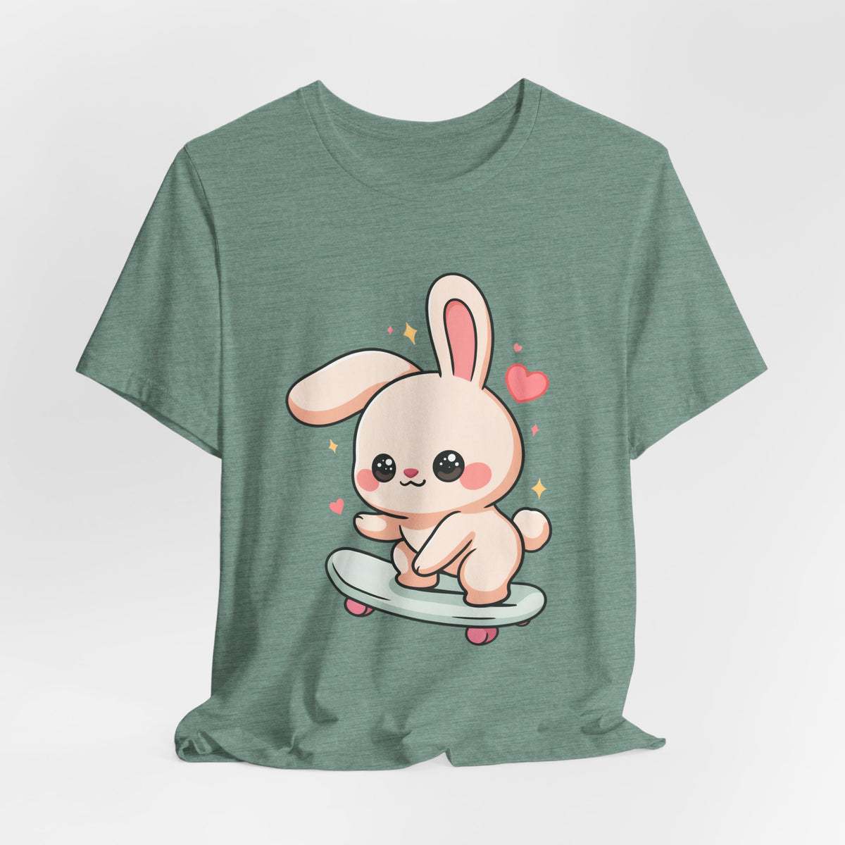 Kawaii Bunny Skateboard T-Shirt for Cute Style Fans