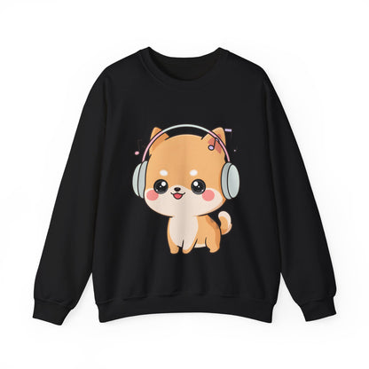 Kawaii Shiba Inu Music Sweatshirt, Cute Dog Lover Gift