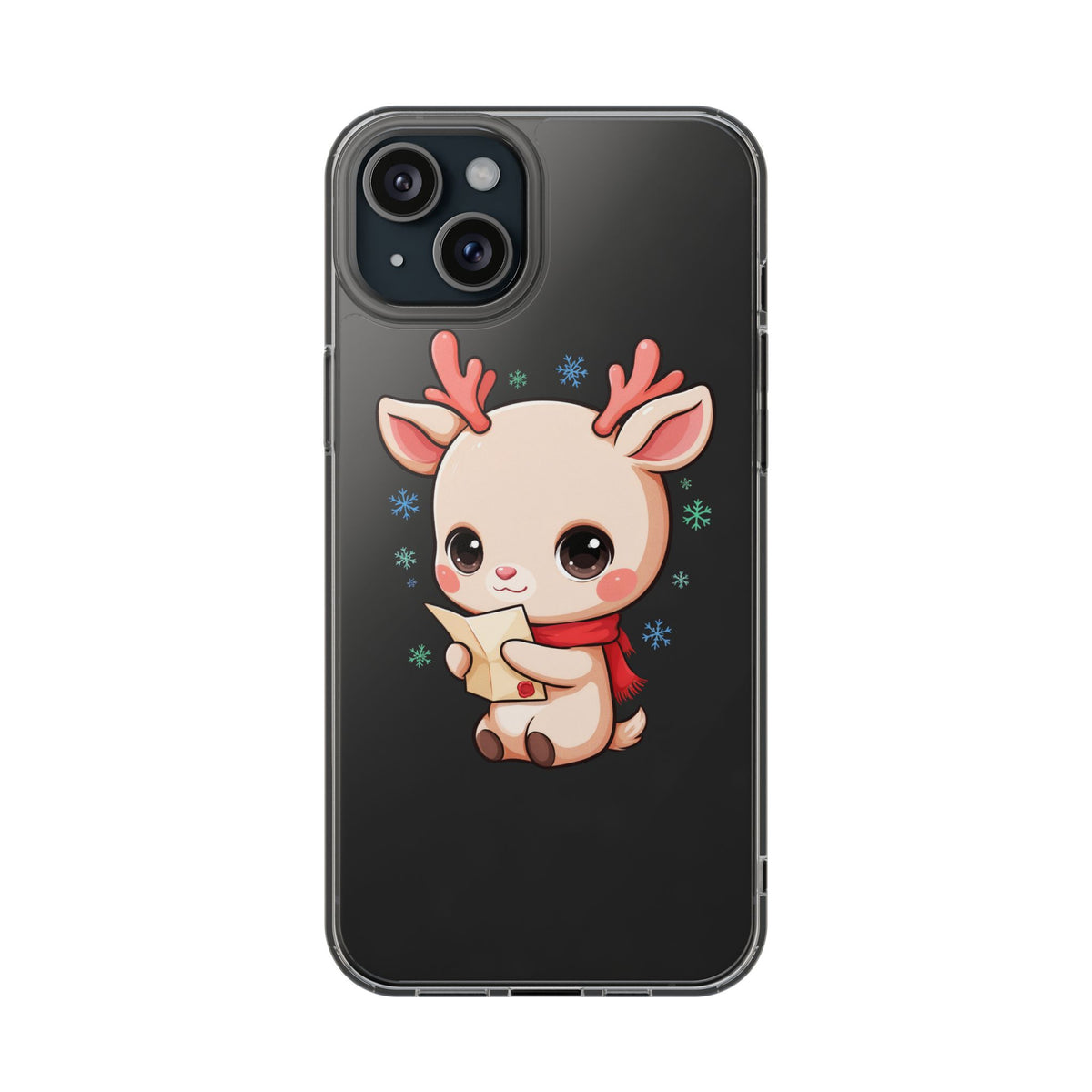 Christmas Reindeer Clear Impact-Resistant Phone Case
