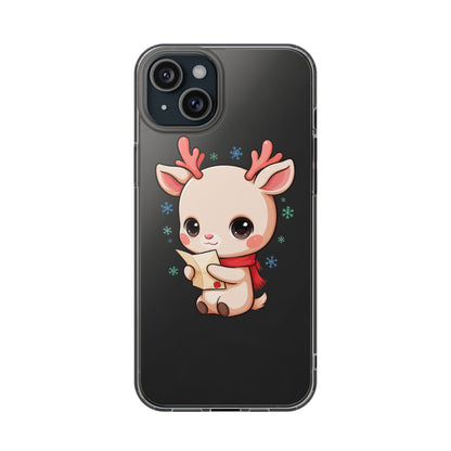 Christmas Reindeer Clear Impact-Resistant Phone Case