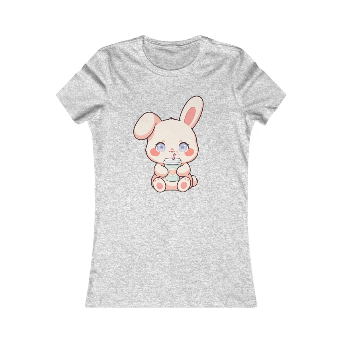 Kawaii Bunny Latte T-Shirt for Cozy Coffee Breaks