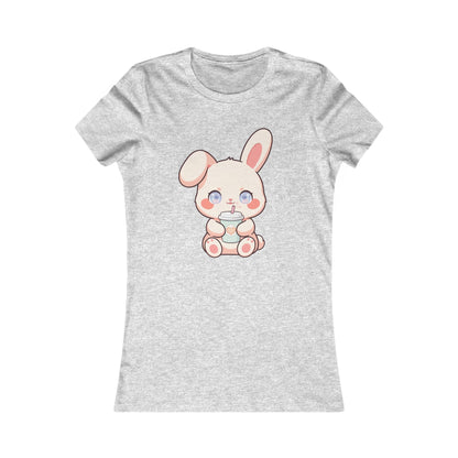 Kawaii Bunny Latte T-Shirt for Cozy Coffee Breaks