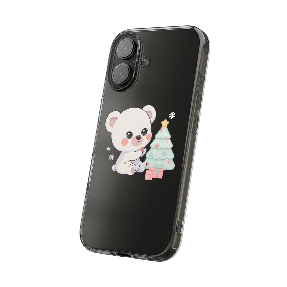Christmas Polar Bear Phone Case, Kawaii Holiday Accessory