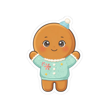 Christmas Gingerbread Sticker, Kawaii Holiday Gift