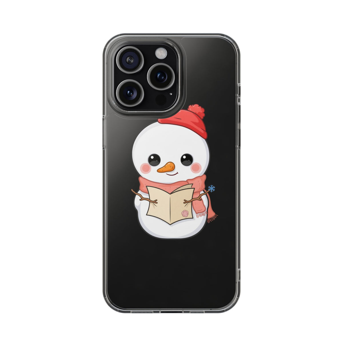 Kawaii Snowman Phone Case Reading to Santa