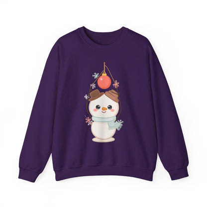 Cute Snowman Christmas Sweatshirt, Kawaii Holiday Crewneck