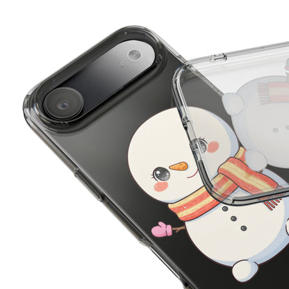 Kawaii Snowman Phone Case – Cute Christmas Clear Case