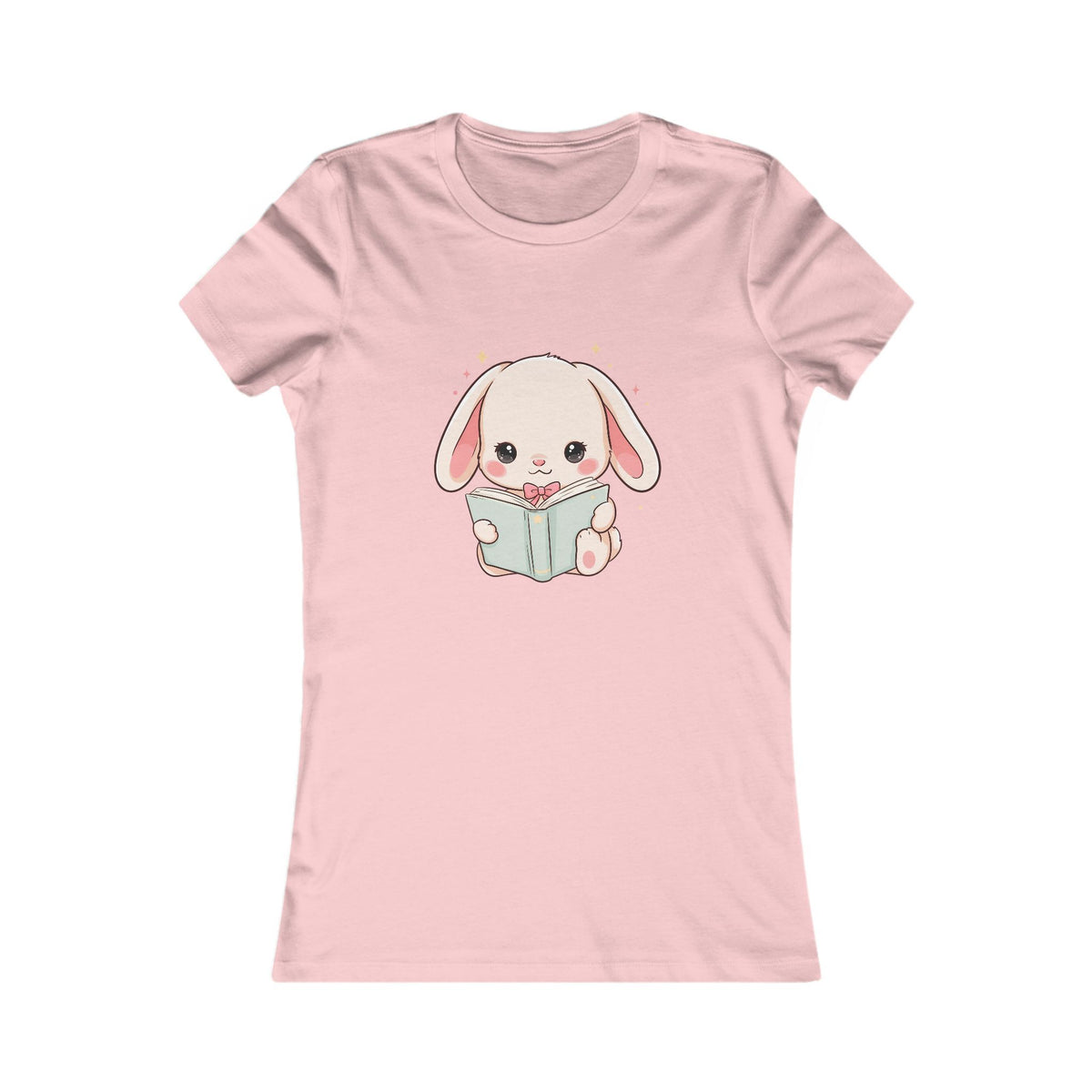 Kawaii Reading Bunny Women's Tee for Book Lovers