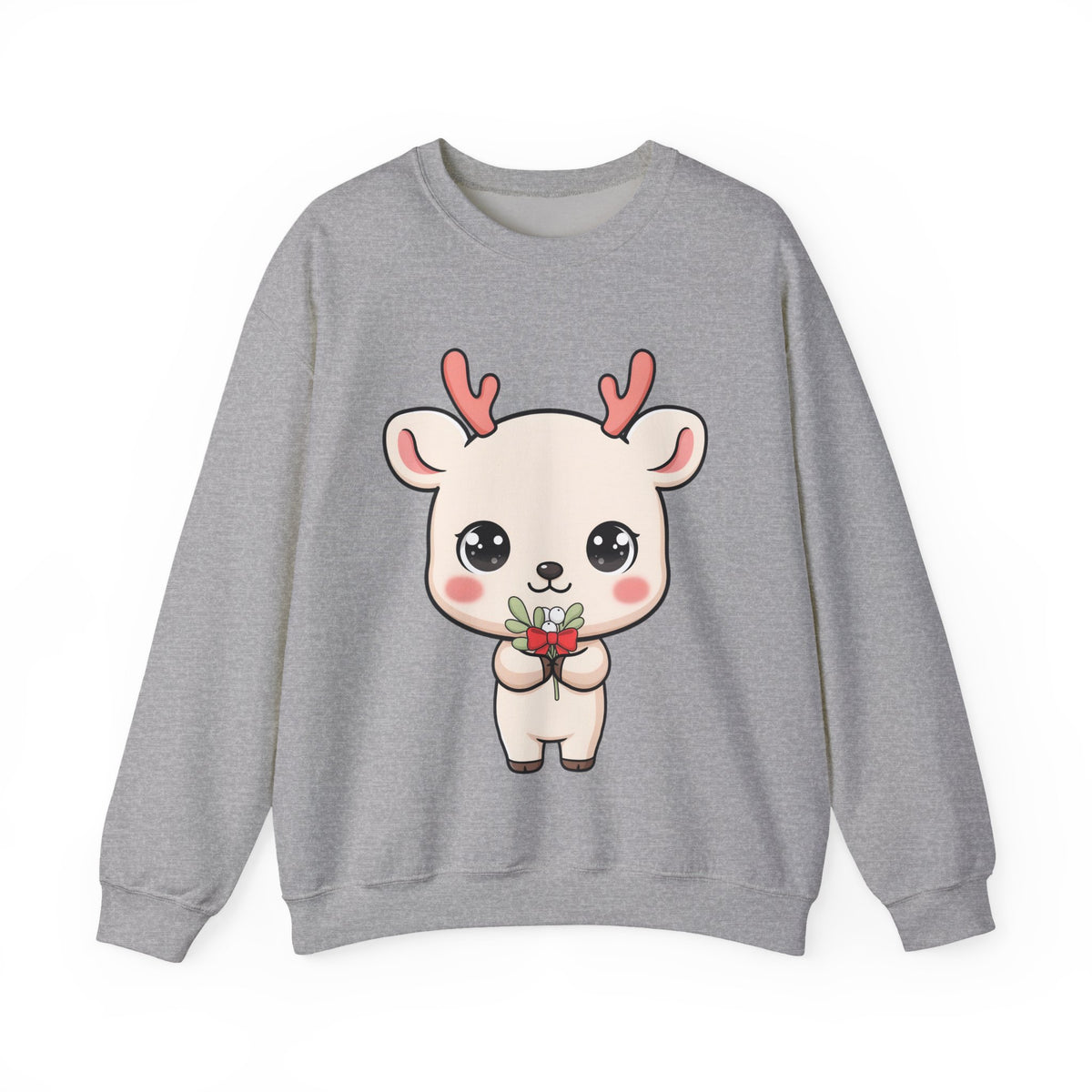 Kawaii Reindeer Sweatshirt, Cute Christmas Crewneck