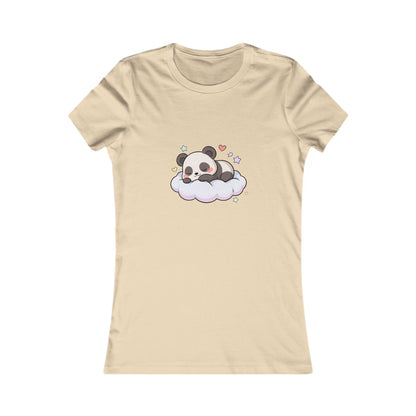 Kawaii Panda Women's Tee, Sleeping Panda on a Cloud