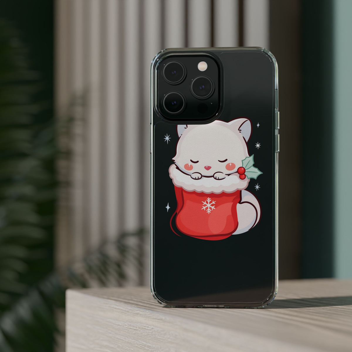 Christmas Fox Phone Case, Cute Holiday Stocking Gift