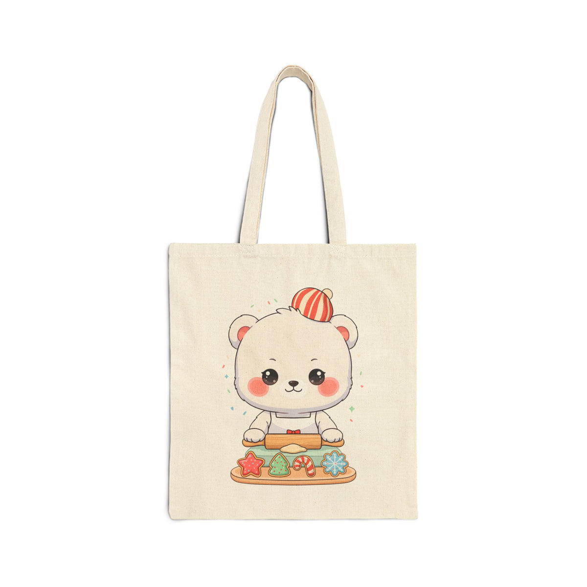 Christmas Cookie Baking Polar Bear Tote Bag