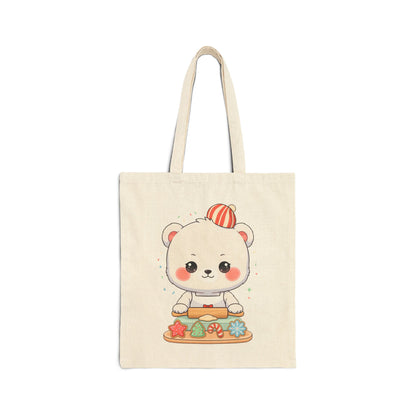 Christmas Cookie Baking Polar Bear Tote Bag
