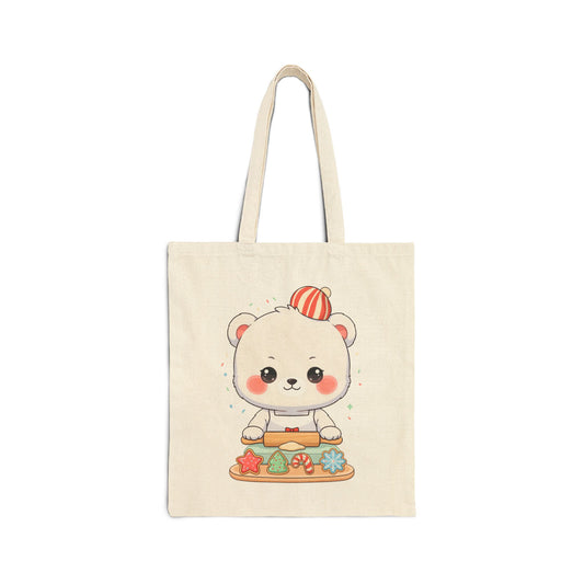 Christmas Cookie Baking Polar Bear Tote Bag