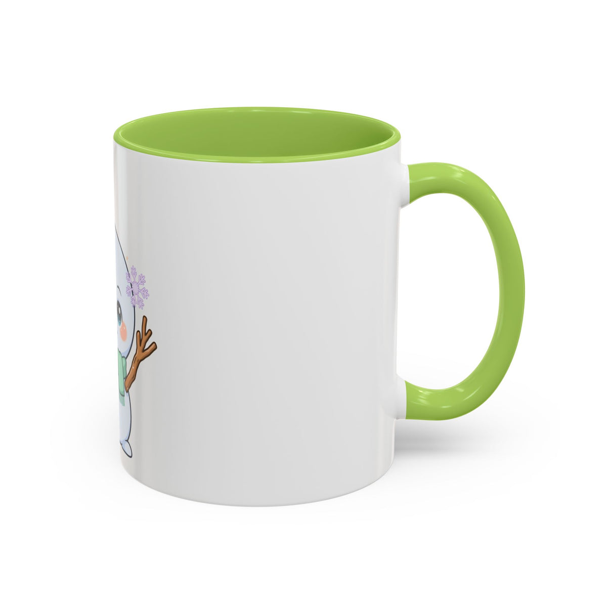 Kawaii Snowman Accent Coffee Mug for Winter Fans