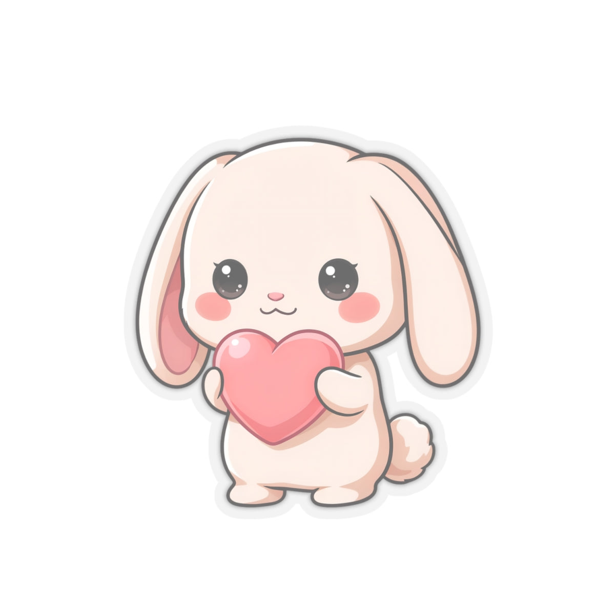 Kawaii Bunny Sticker with Heart for Cute Decor