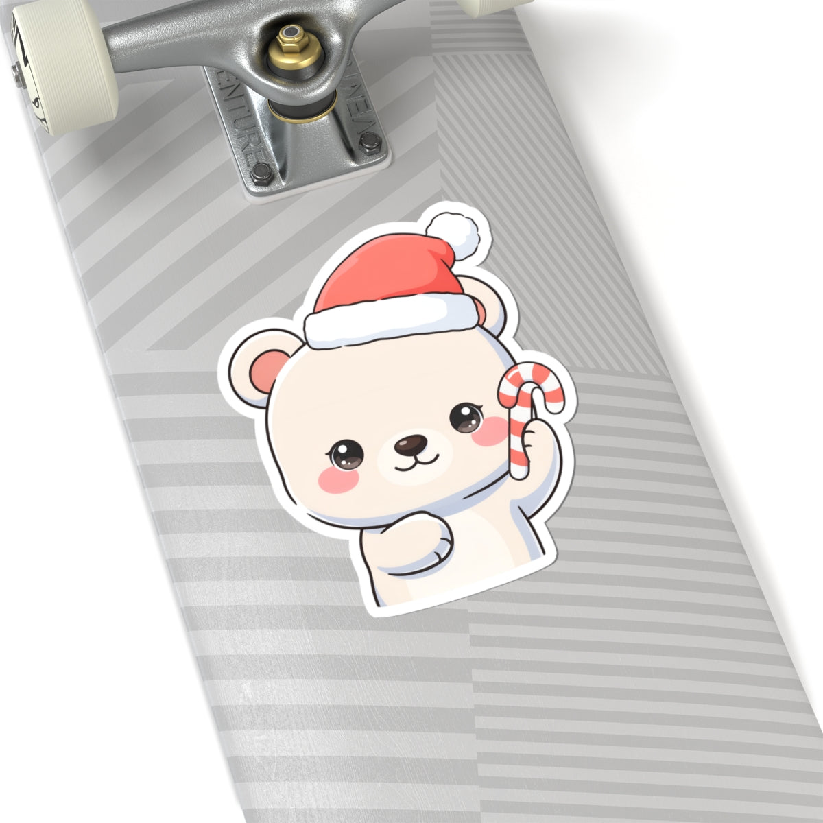 Christmas Polar Bear Sticker, Cute Kawaii Holiday Gift