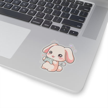 Gamer Bunny Sticker, Cute Kawaii Video Game Decor