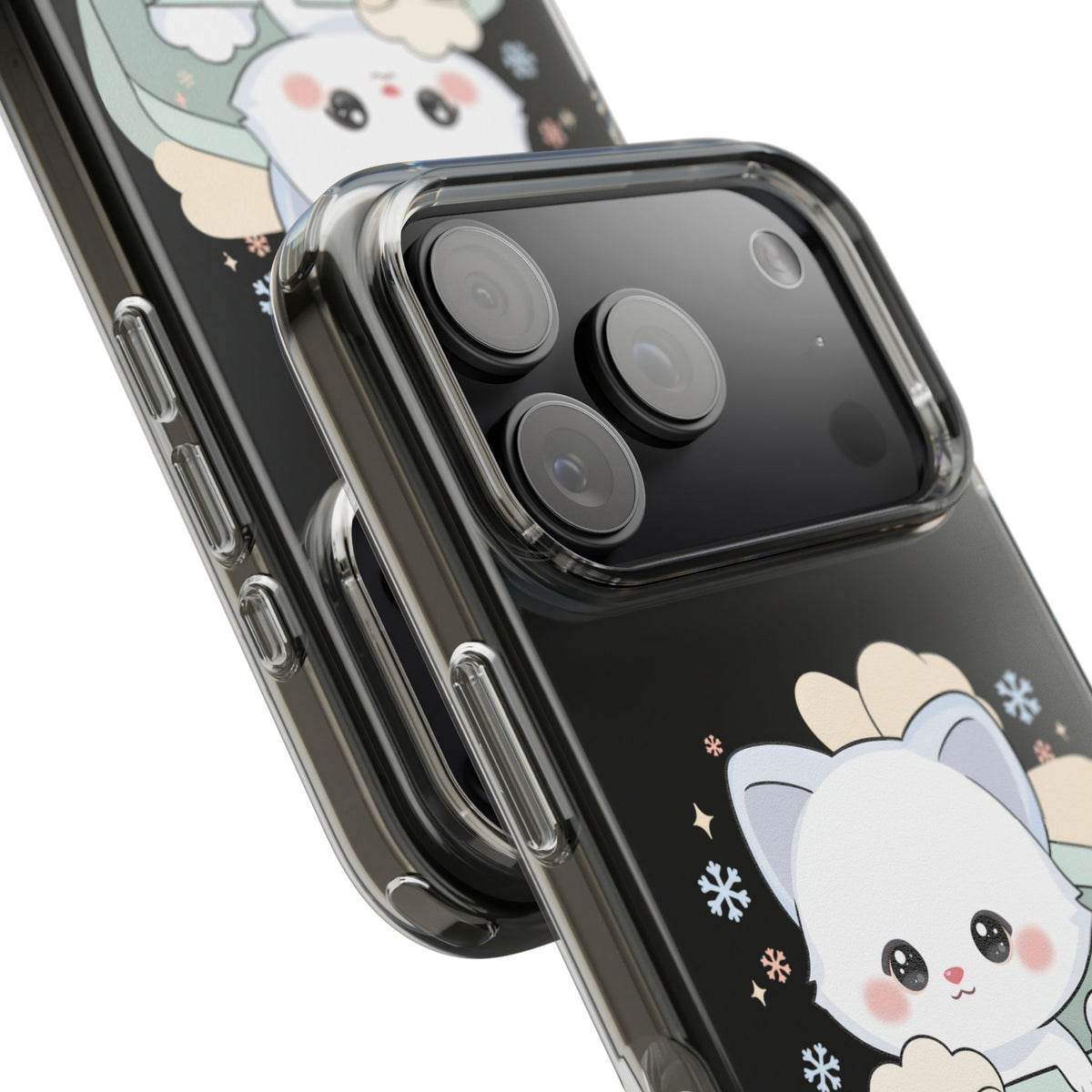 Kawaii Arctic Fox Clear Impact-Resistant Phone Case