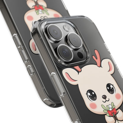 Kawaii Christmas Reindeer Clear Phone Case Gift