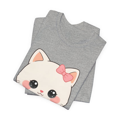 Kawaii Cat T-Shirt, Cozy Blanket Kitty for Cat Lovers