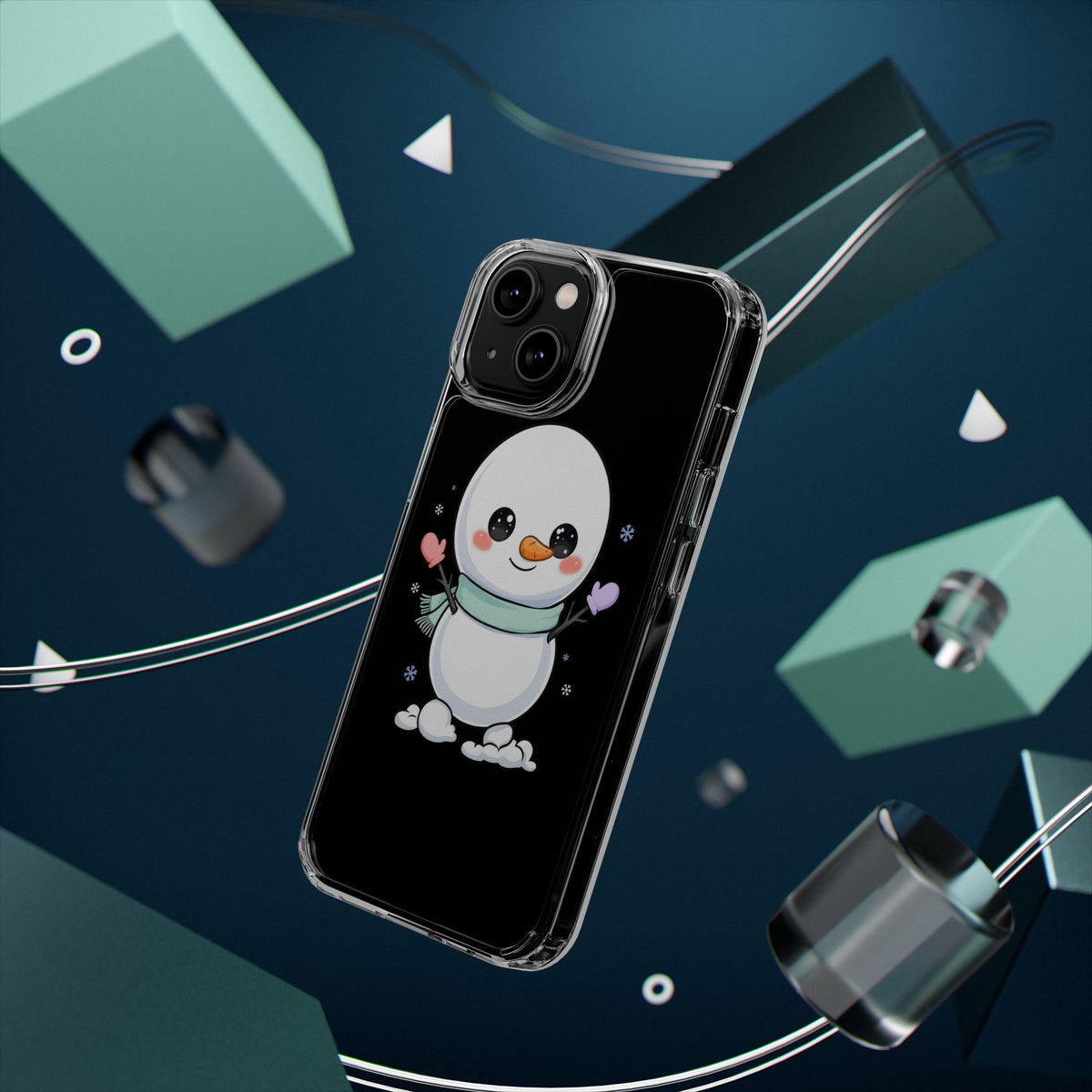 Kawaii Snowman Clear Impact-Resistant Case