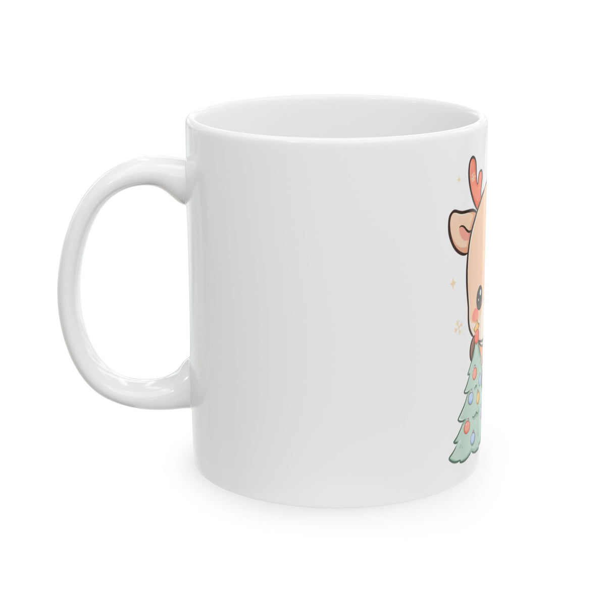 Kawaii Christmas Reindeer Mug for Cozy Holiday Desk Moments