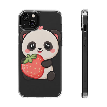 Kawaii Panda Phone Case, Sweet Strawberry Gift